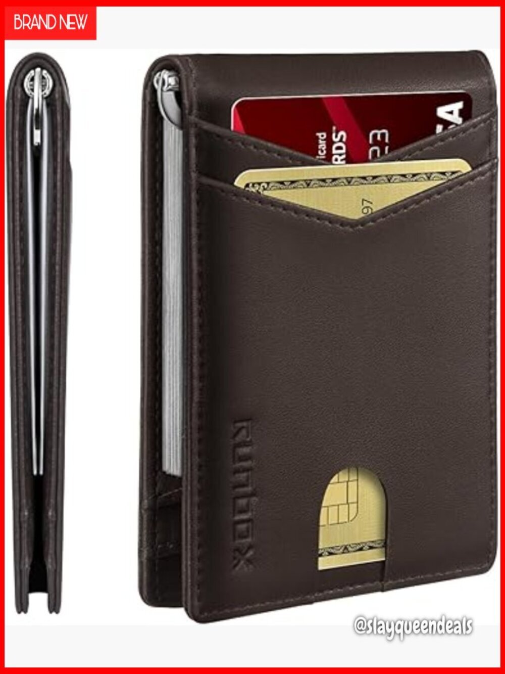 Slim RFID Blocking Money Clip Wallet with 8 Card Holder